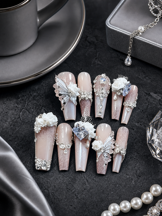 Blush Lace Nocturne | LUMlix Haute Nail