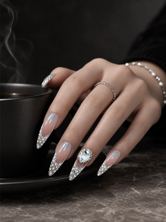 Rosé Diamond Cascade | LUMlix Haute Nail