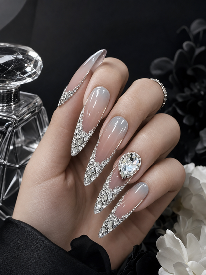 Rosé Diamond Cascade | LUMlix Haute Nail
