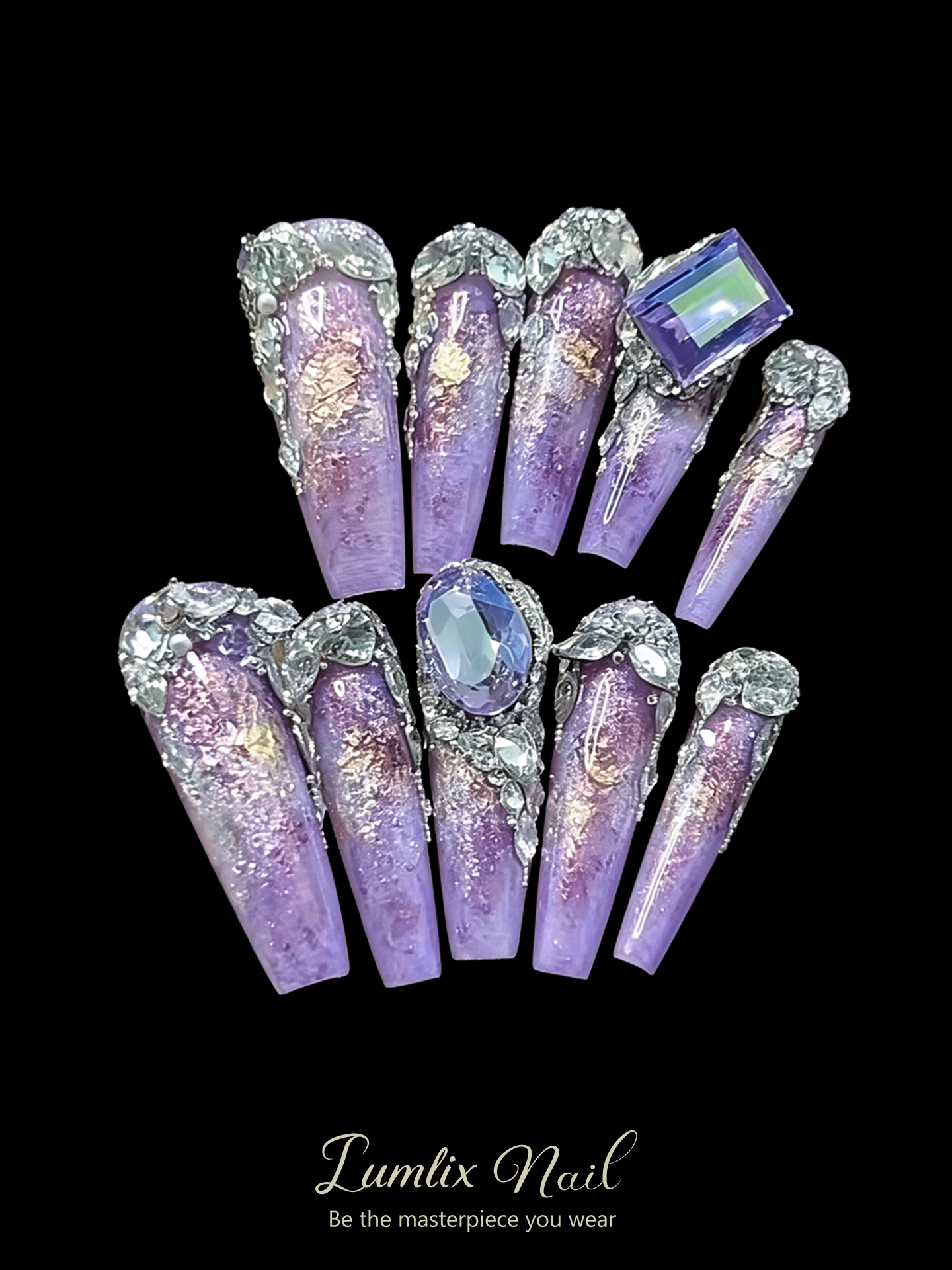 Amethyst Nebula Cascade | LUMlix Haute Nail
