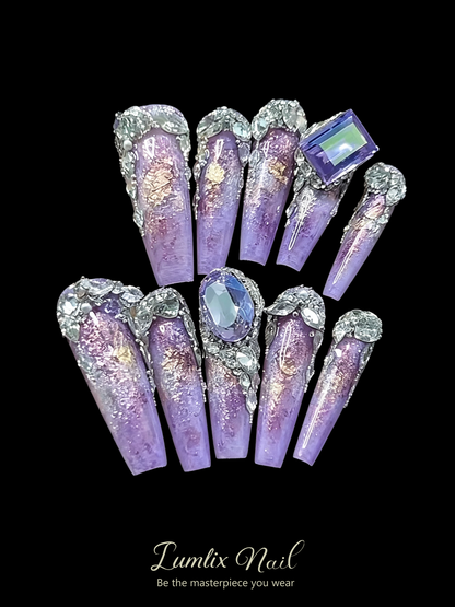 Amethyst Nebula Cascade | LUMlix Haute Nail
