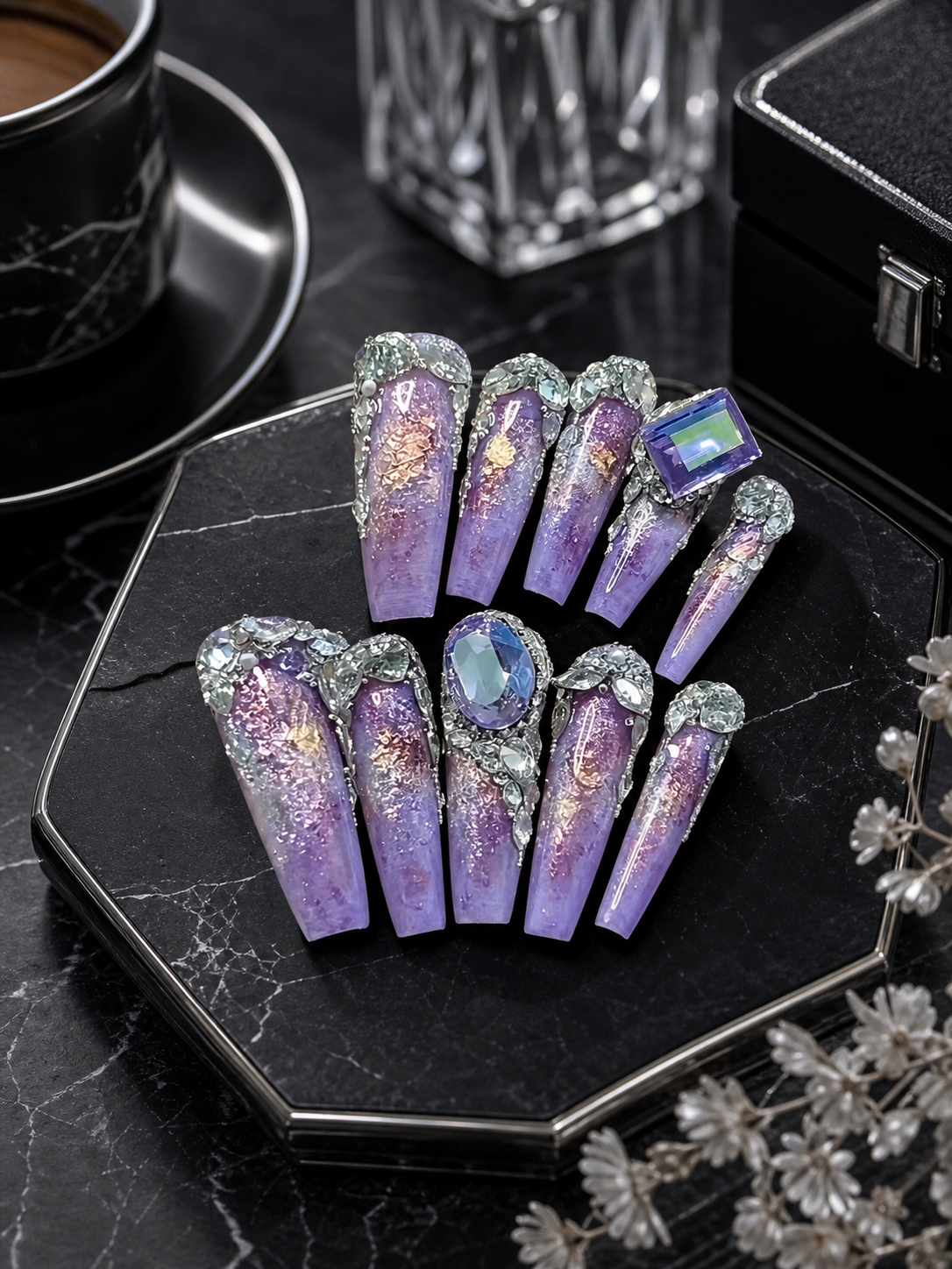 Amethyst Nebula Cascade | LUMlix Haute Nail