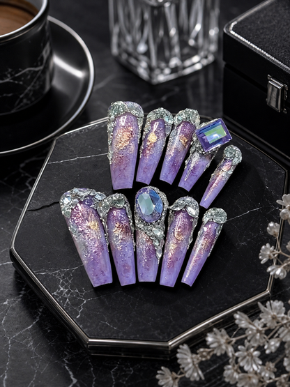 Amethyst Nebula Cascade | LUMlix Haute Nail