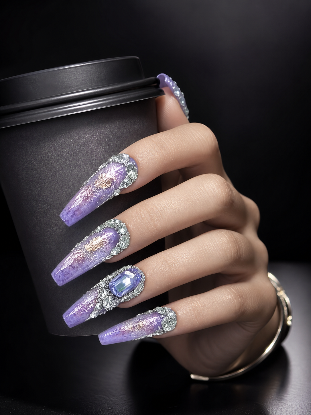 Amethyst Nebula Cascade | LUMlix Haute Nail