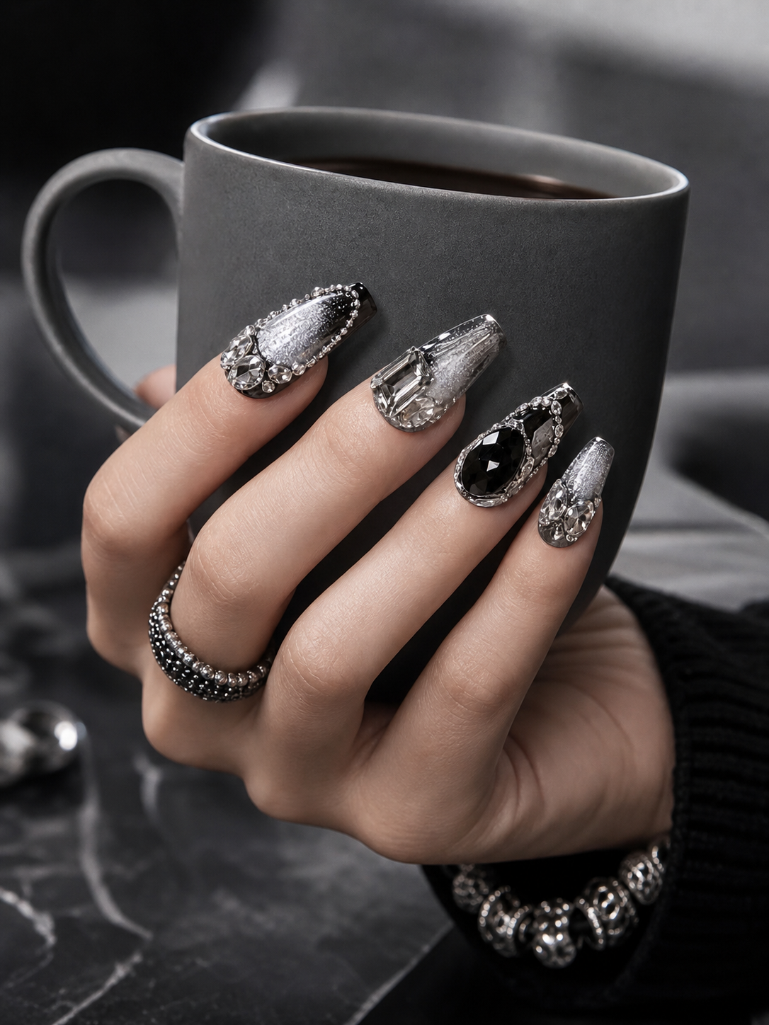 Ethereal Quicksilver Veil | LUMlix Haute Nail
