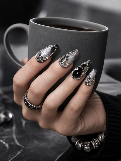 Ethereal Quicksilver Veil | LUMlix Haute Nail
