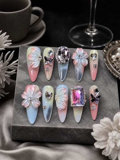 Aurora Blossom Reverie | LUMlix Haute Nail