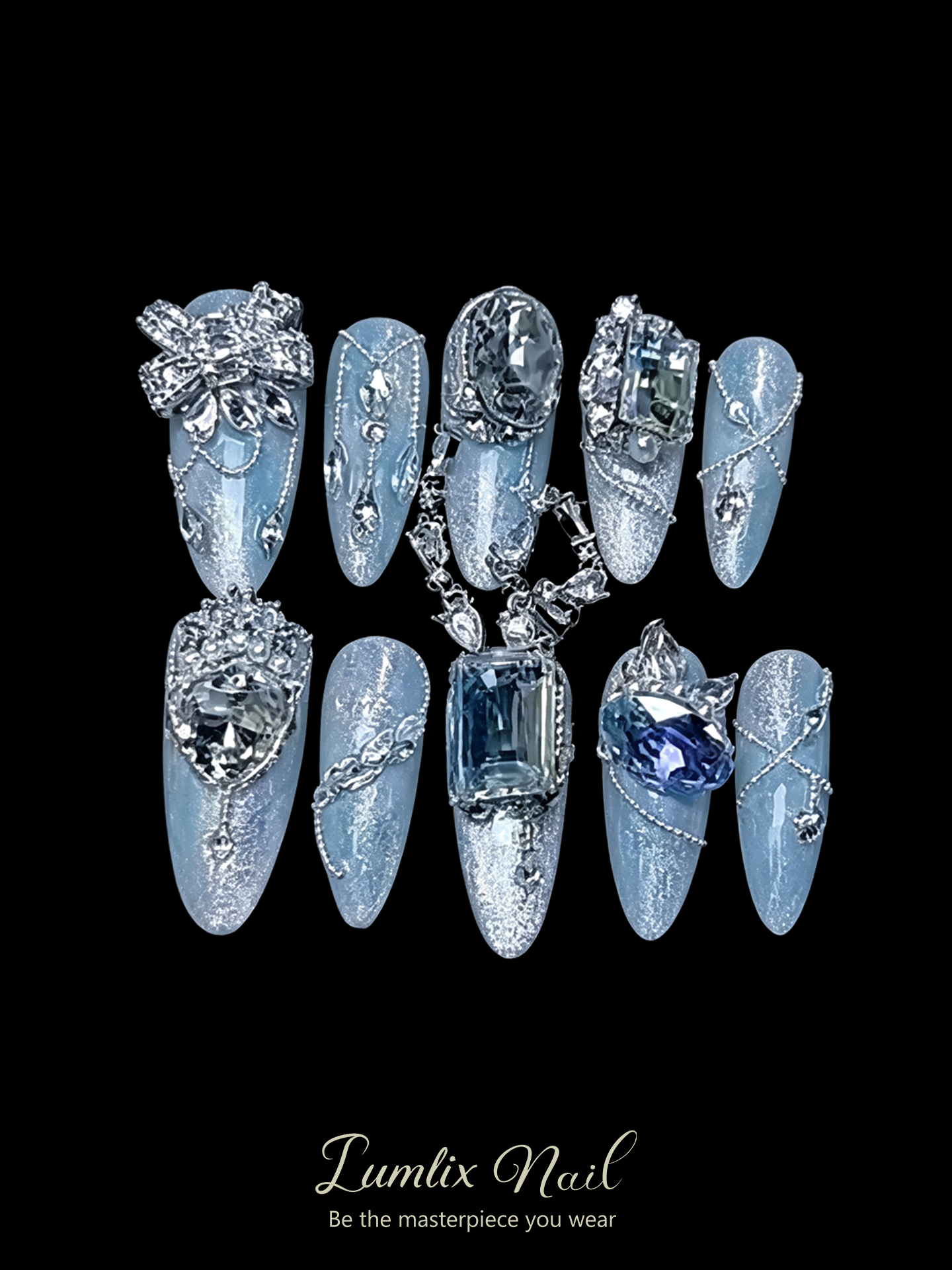 Glacial Sapphire Reverie | LUMlix Haute Nail