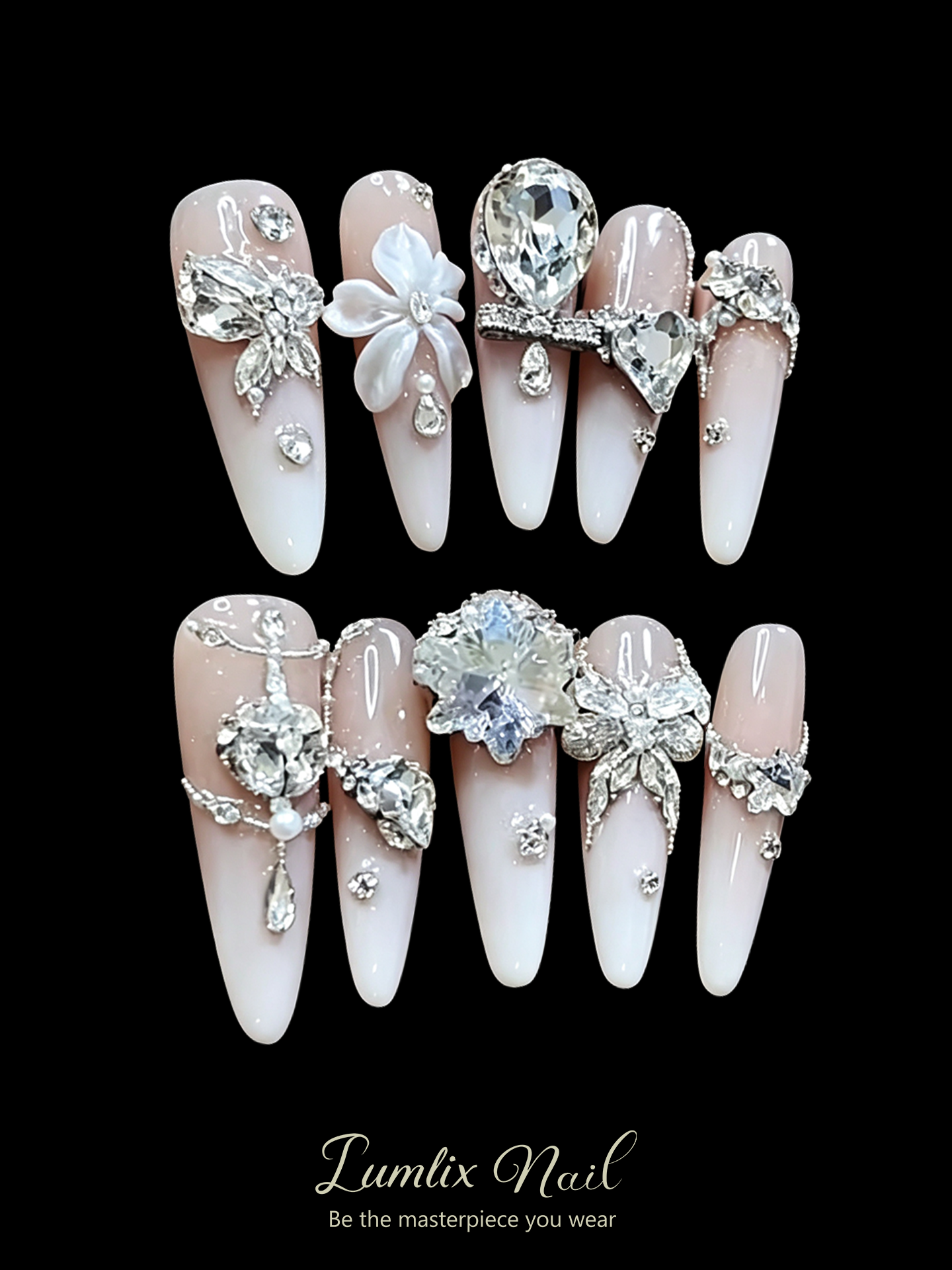 Luminous Frost & Diamond Bloom | LUMlix Haute Nail
