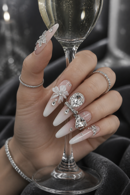 Luminous Frost & Diamond Bloom | LUMlix Haute Nail