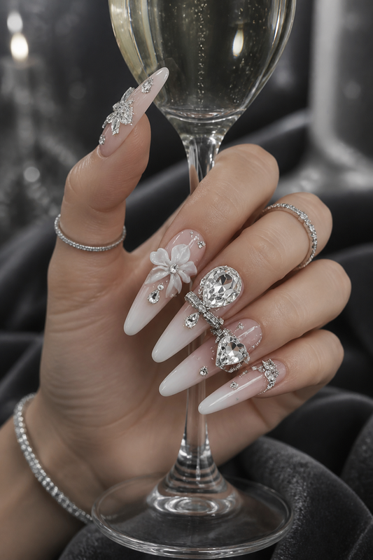 Luminous Frost & Diamond Bloom | LUMlix Haute Nail