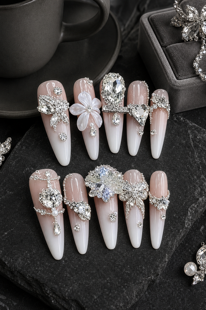 Luminous Frost & Diamond Bloom | LUMlix Haute Nail