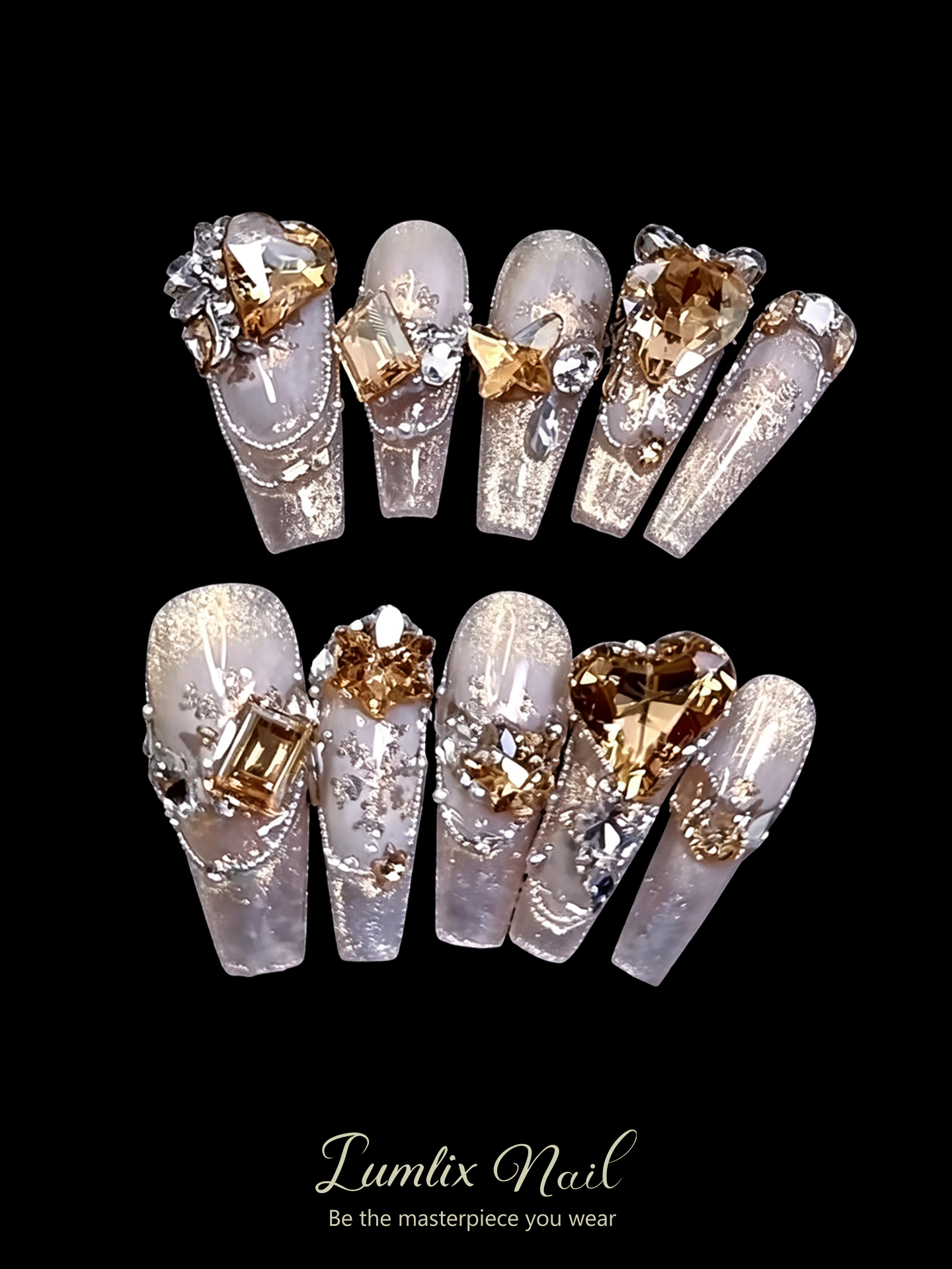 Gilded Amber Reverie | LUMlix Haute Nail