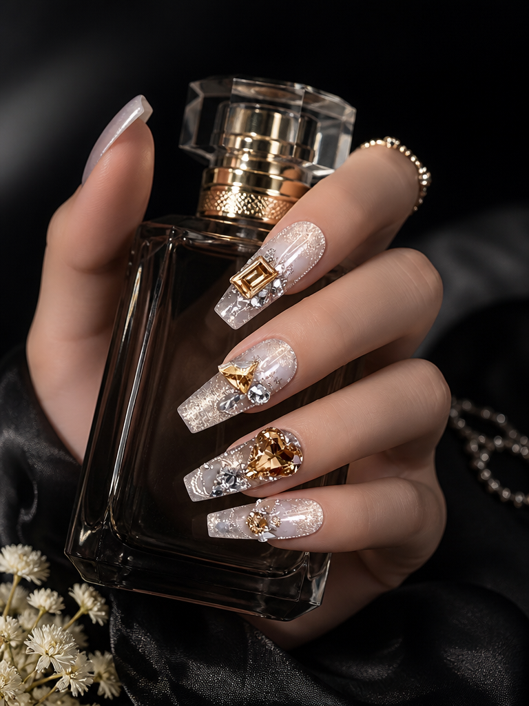 Gilded Amber Reverie | LUMlix Haute Nail