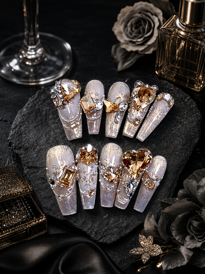 Gilded Amber Reverie | LUMlix Haute Nail