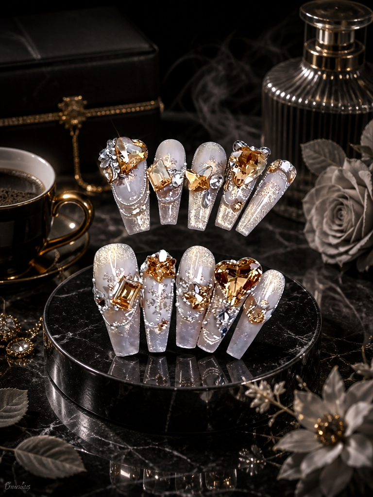 Gilded Amber Reverie | LUMlix Haute Nail