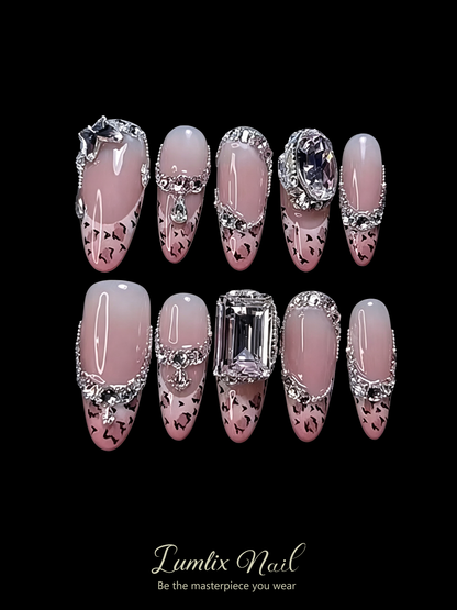 Velvet Noir & Diamond Choker | LUMlix Haute Nail