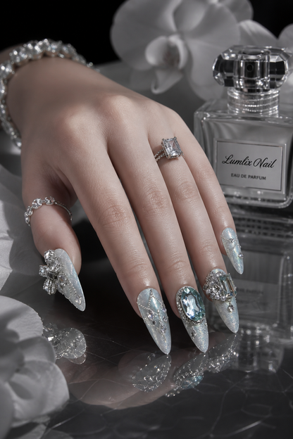 Glacial Aurora & Diamond Cascade | LUMlix Haute Nail