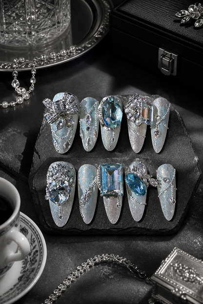 Glacial Aurora & Diamond Cascade | LUMlix Haute Nail