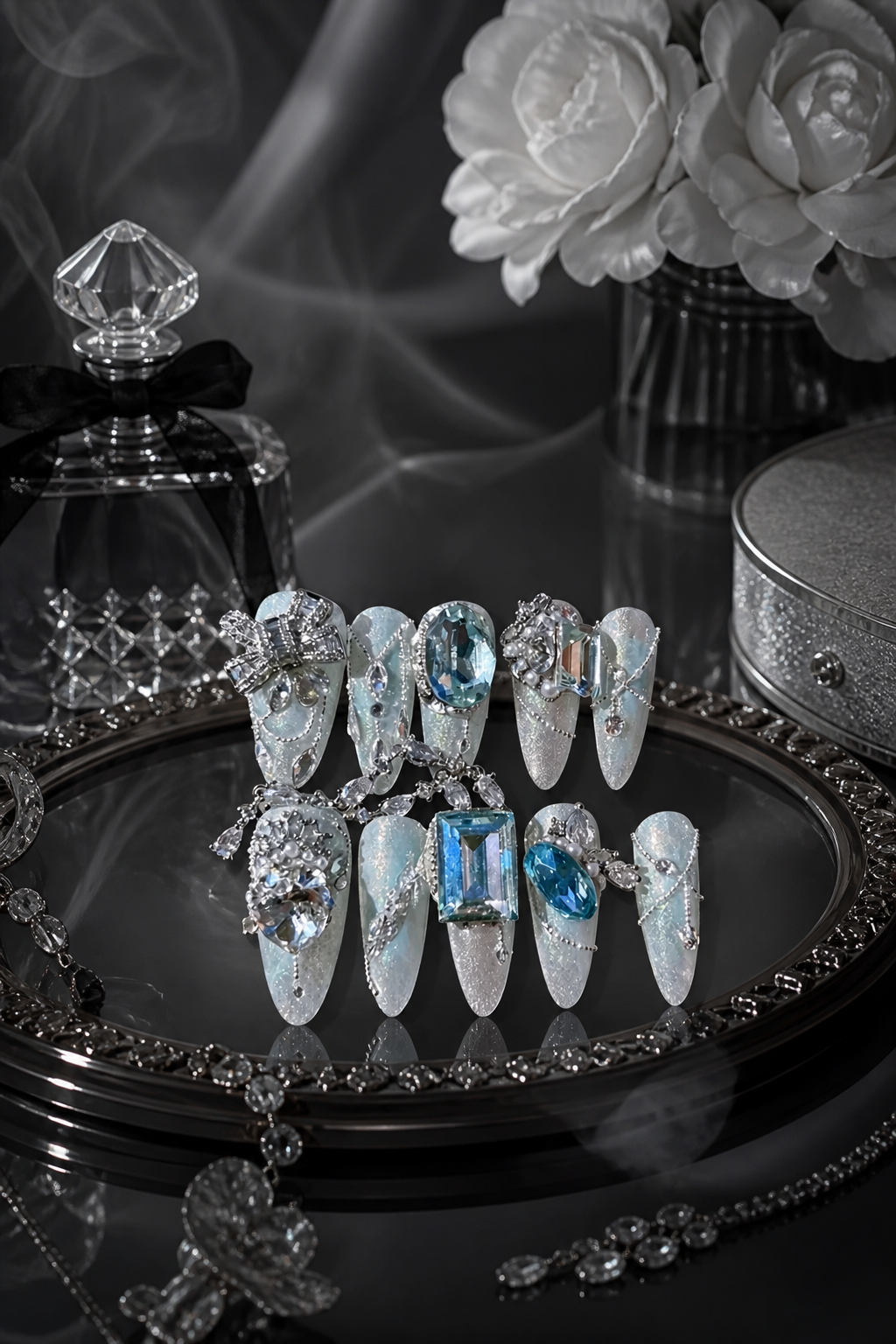 Glacial Aurora & Diamond Cascade | LUMlix Haute Nail