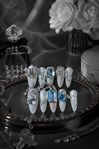 Glacial Aurora & Diamond Cascade | LUMlix Haute Nail