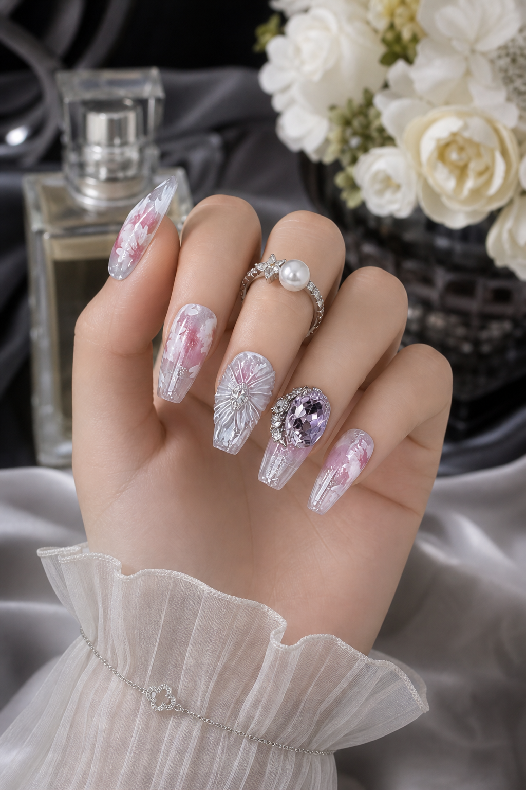 Phantom Orchid & Silver Reliquary | LUMlix Haute Nail