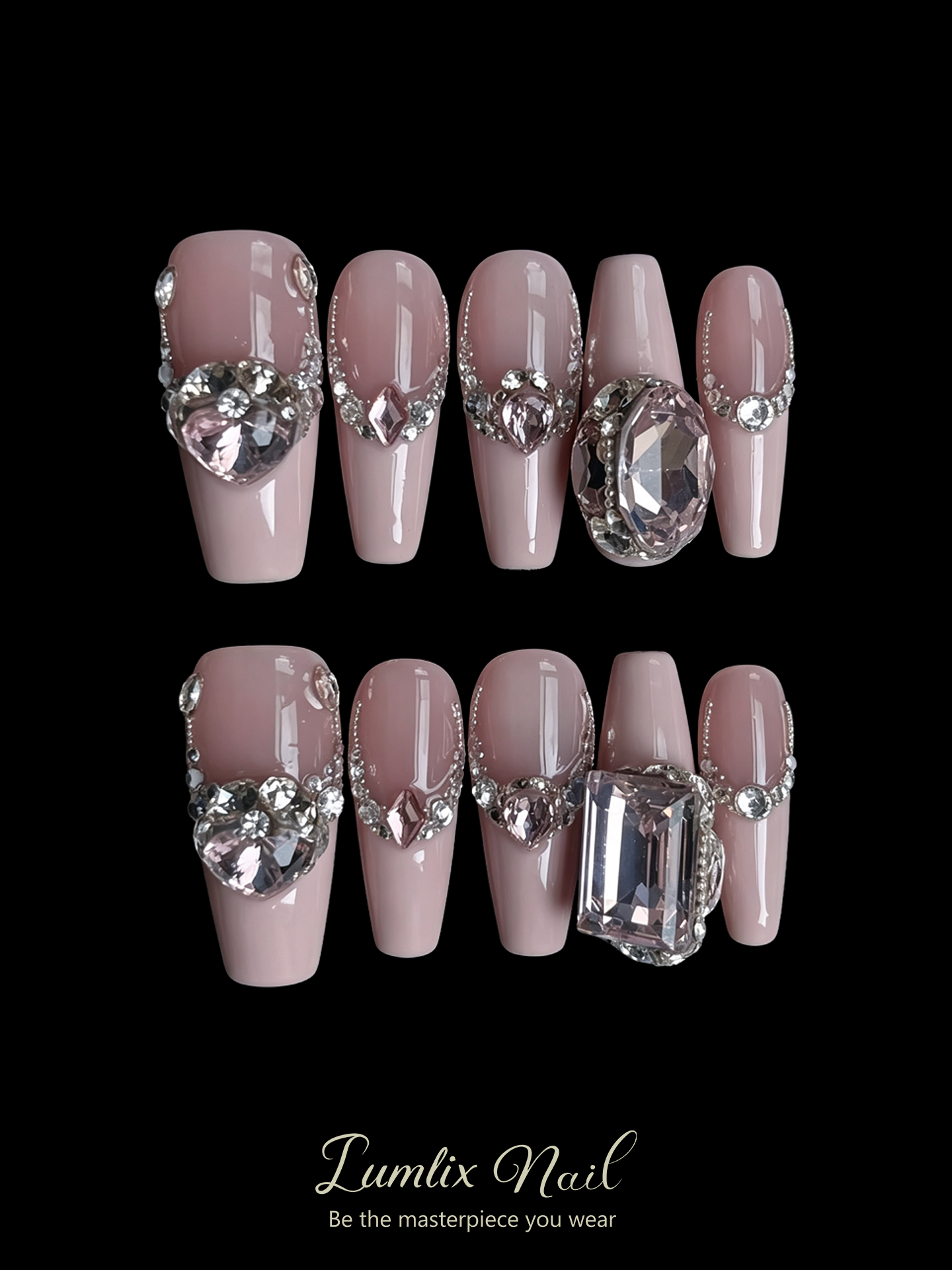 Rose Quartz Reverie & Silver Filigree | LUMlix Haute Nail