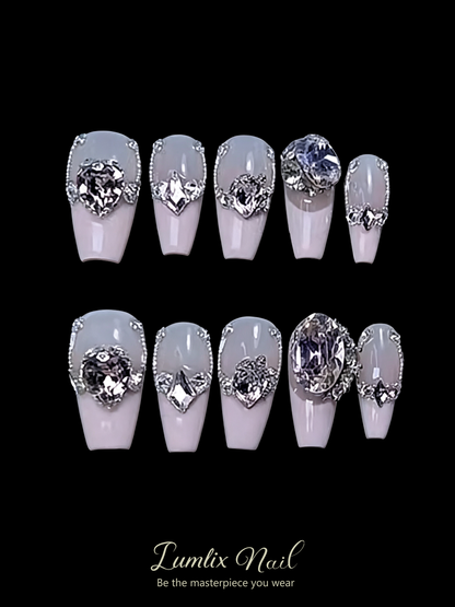 Celestial Frost & Silver Filigree | LUMlix Haute Nail