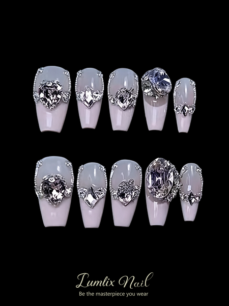 Celestial Frost & Silver Filigree | LUMlix Haute Nail