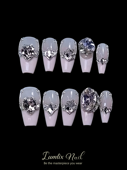 Celestial Frost & Silver Filigree | LUMlix Haute Nail