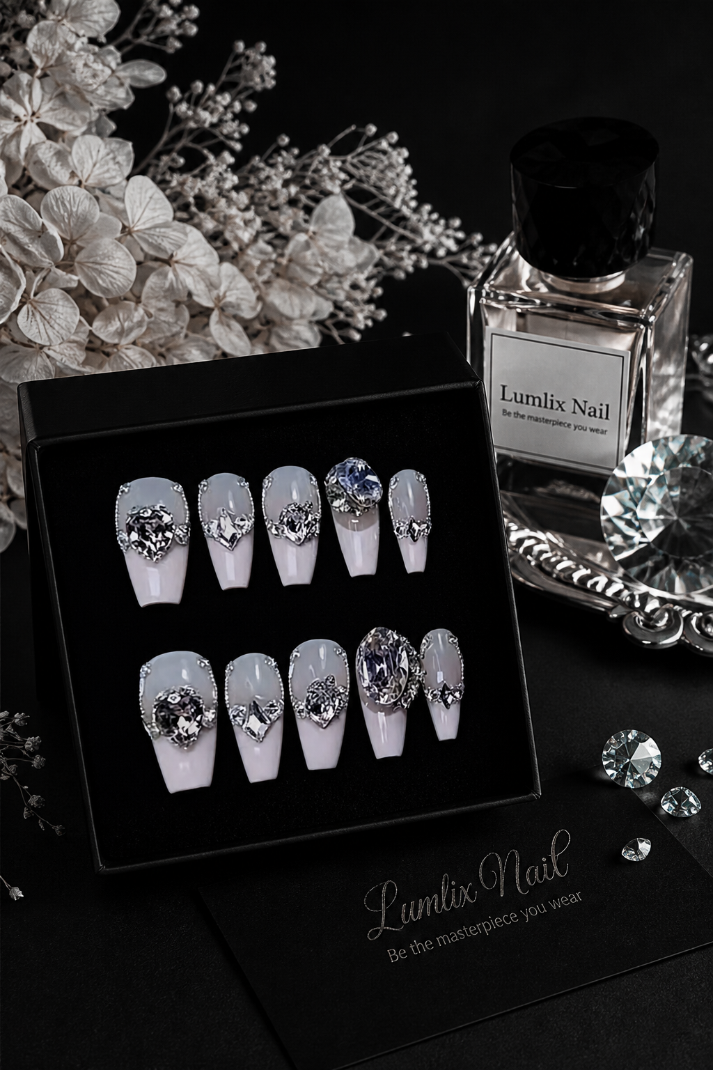Celestial Frost & Silver Filigree | LUMlix Haute Nail
