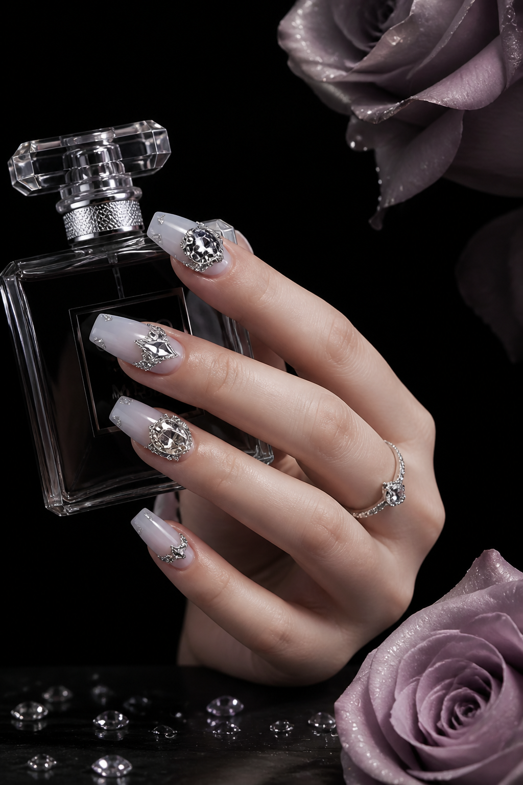 Celestial Frost & Silver Filigree | LUMlix Haute Nail