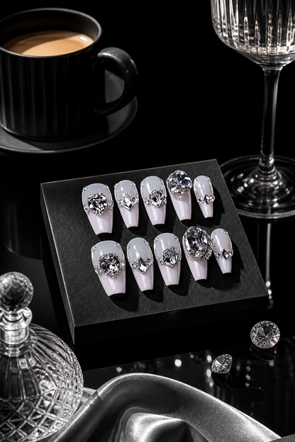 Celestial Frost & Silver Filigree | LUMlix Haute Nail