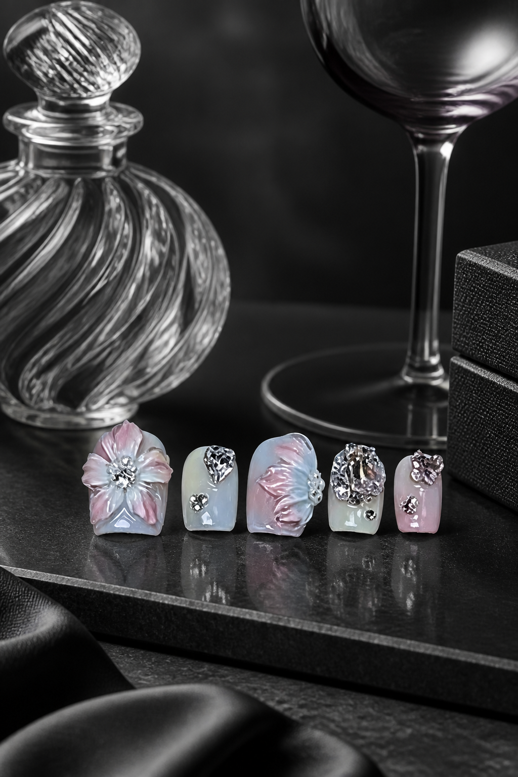 Aurora Bloom & Crystal Reverie | LUMlix Haute Nail