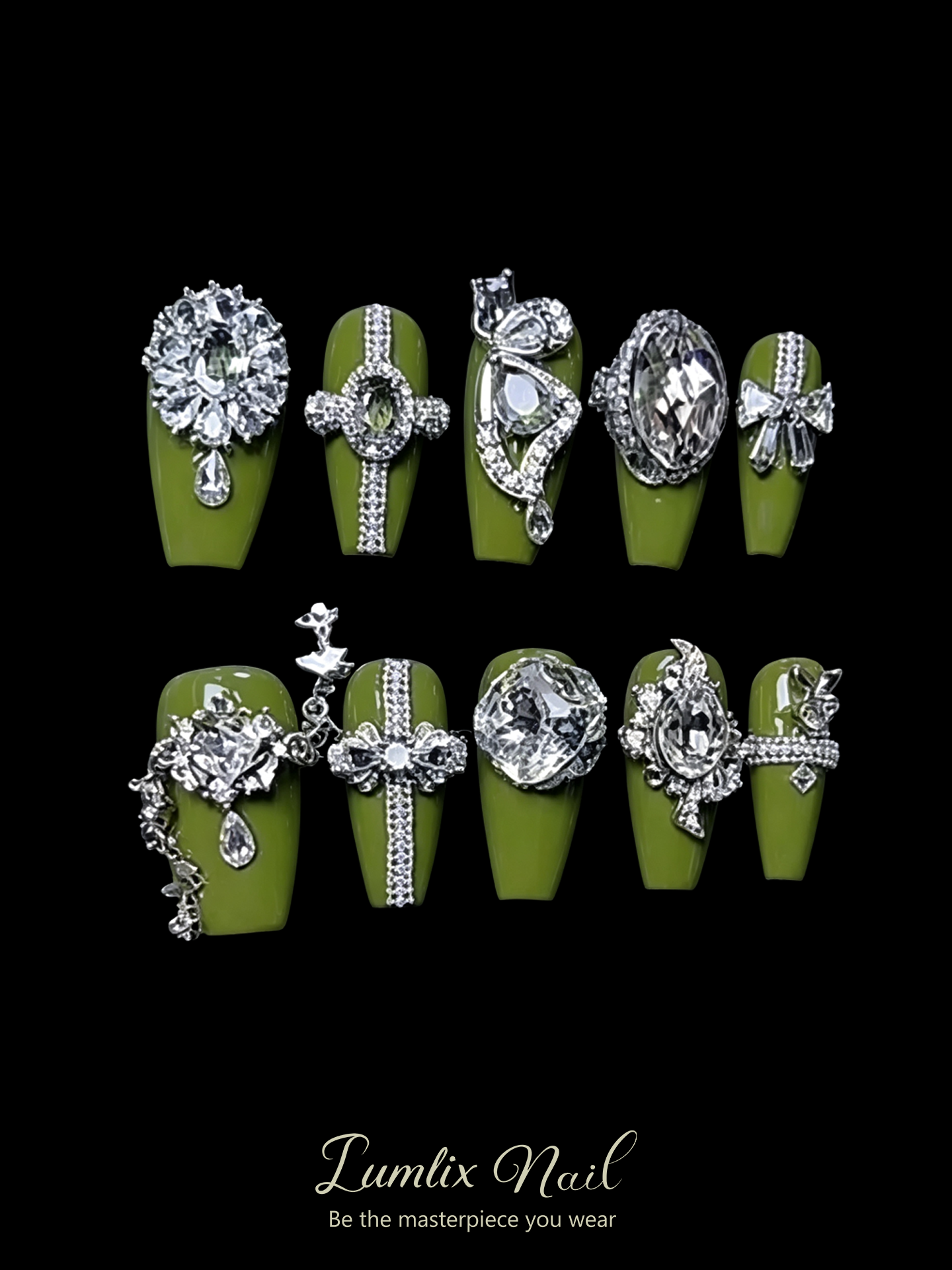 Verdant Sovereign & Silver Reliquary | LUMlix Haute Nail