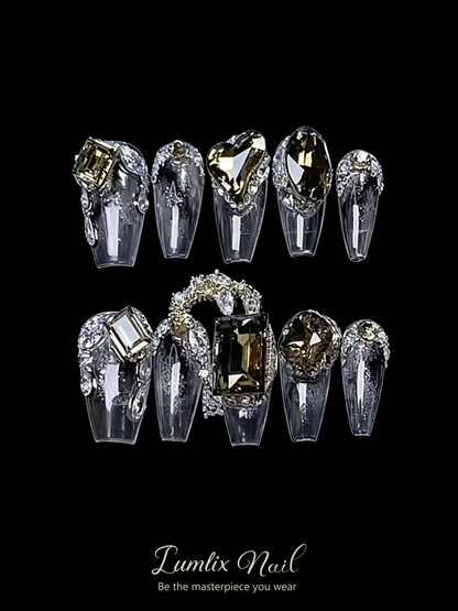 Obsidian Champagne Cascade | LUMlix Haute Nail