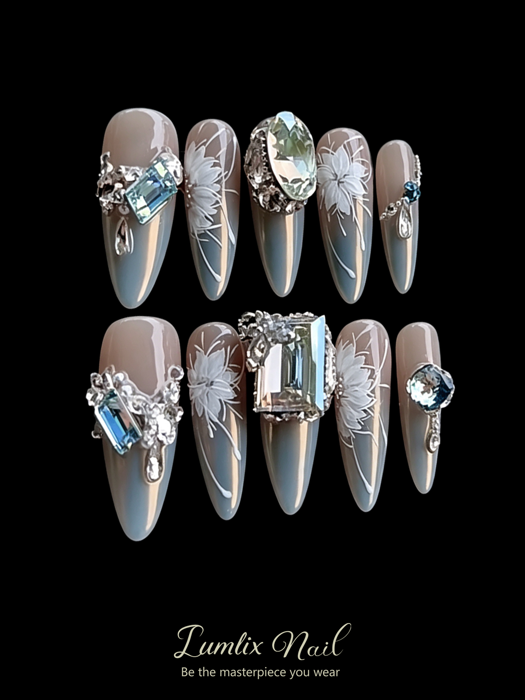 Celestial Frost & Silver Bloom | LUMlix Haute Nail