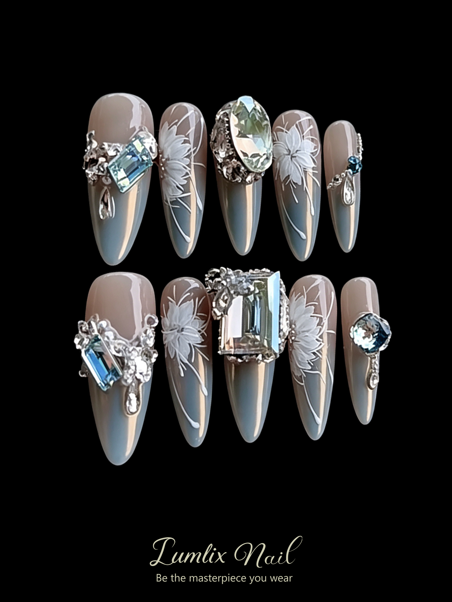 Celestial Frost & Silver Bloom | LUMlix Haute Nail