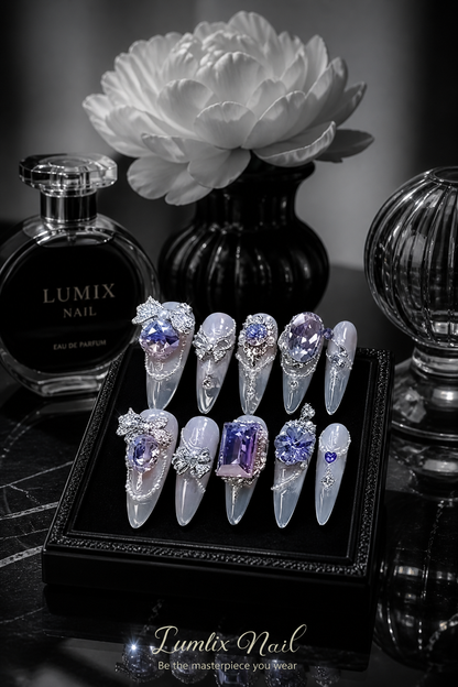 Celestial Amethyst & Silver Filigree | LUMlix Haute Nail