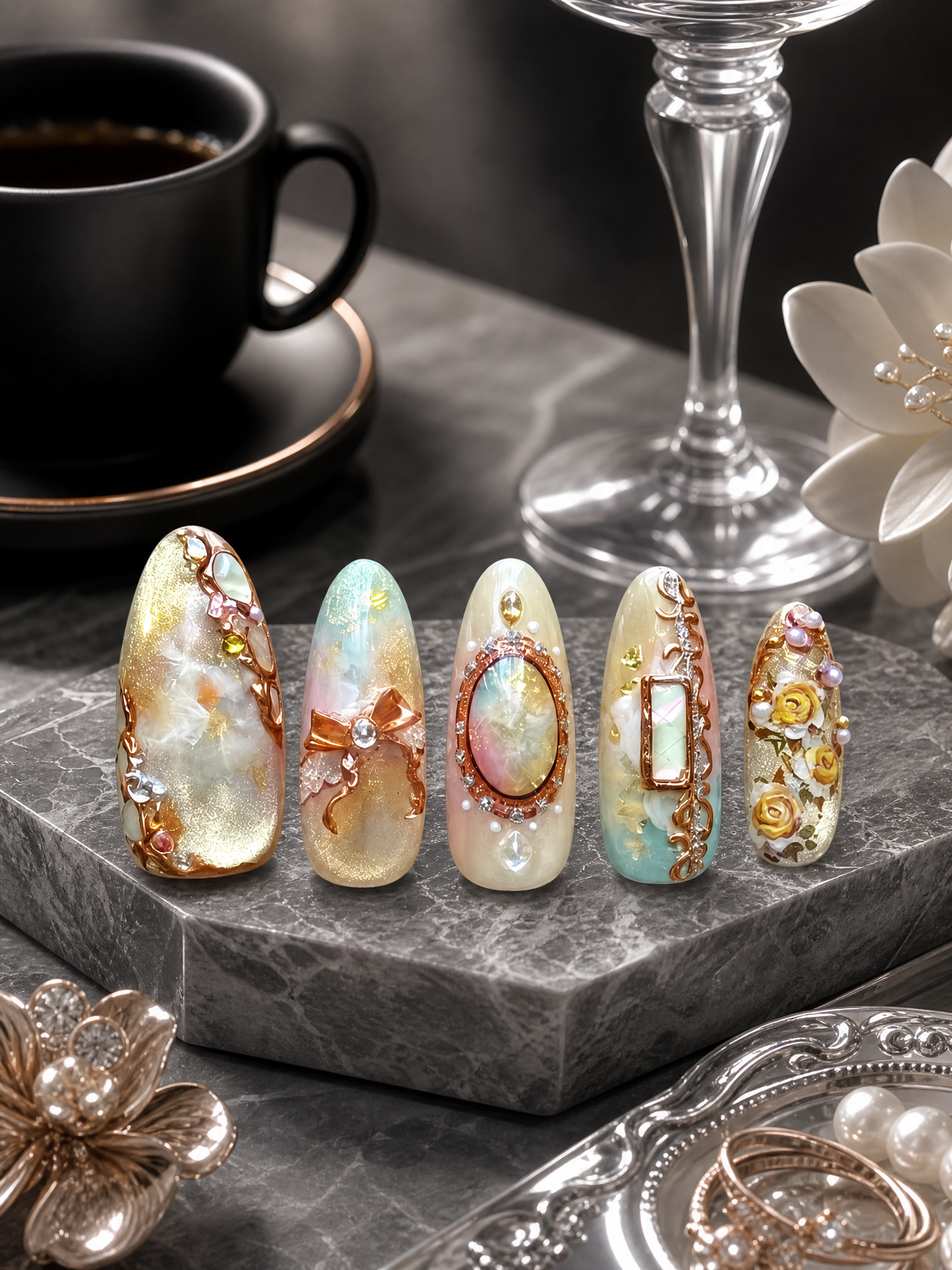 Gilded Opulence Reverie | LUMlix Haute Nail