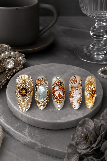 Gilded Cameo Reverie | LUMlix Haute Nail