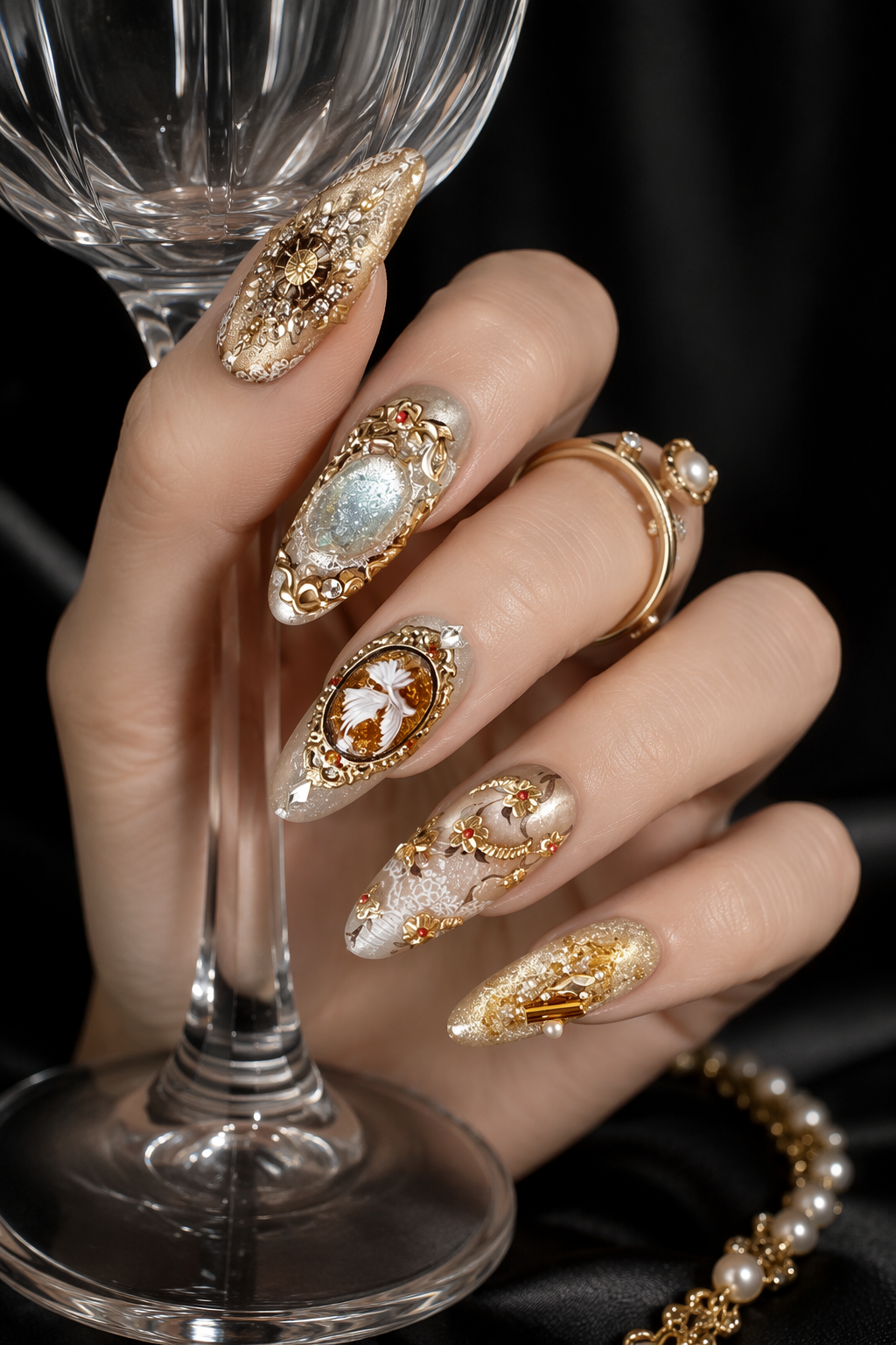 Gilded Cameo Reverie | LUMlix Haute Nail