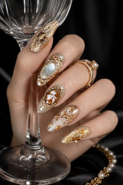 Gilded Cameo Reverie | LUMlix Haute Nail