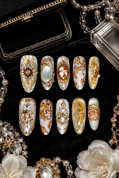 Gilded Cameo Reverie | LUMlix Haute Nail