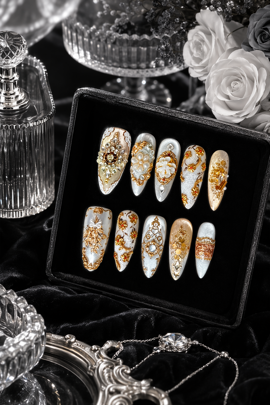 Gilded Porcelain Dynasty | LUMlix Haute Nail