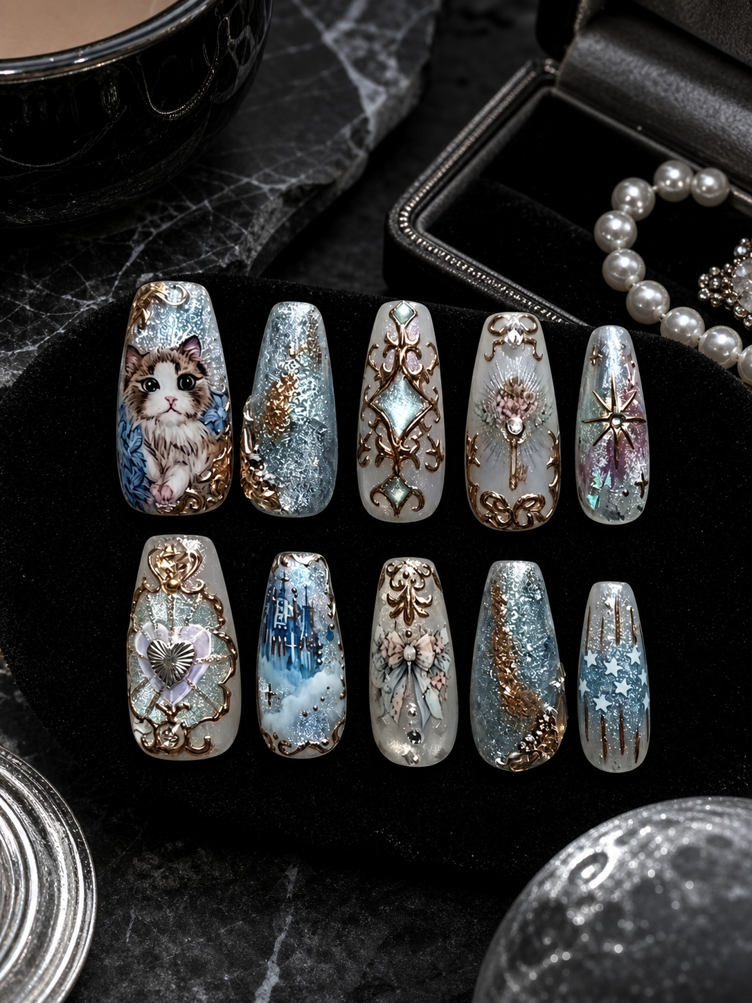 Celestial Feline Reverie | LUMlix Haute Nail