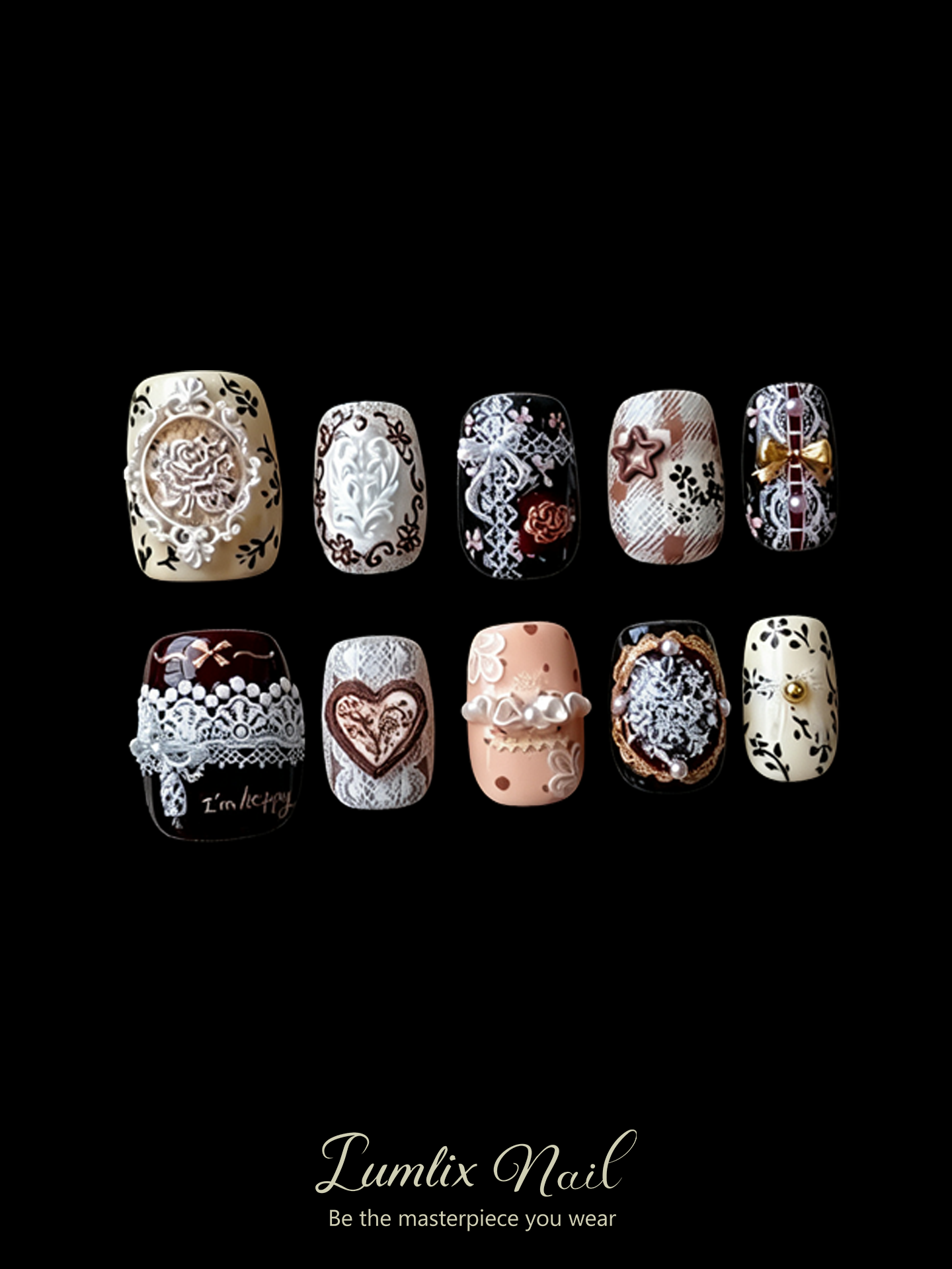 Vintage Lace & Porcelain Reverie | LUMlix Haute Nail