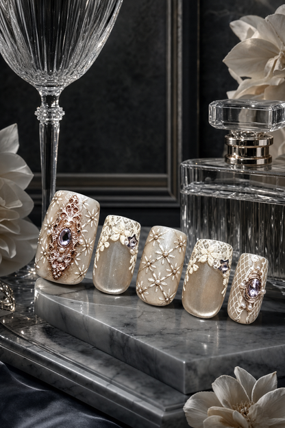Gilded Lace Reverie | LUMlix Haute Nail