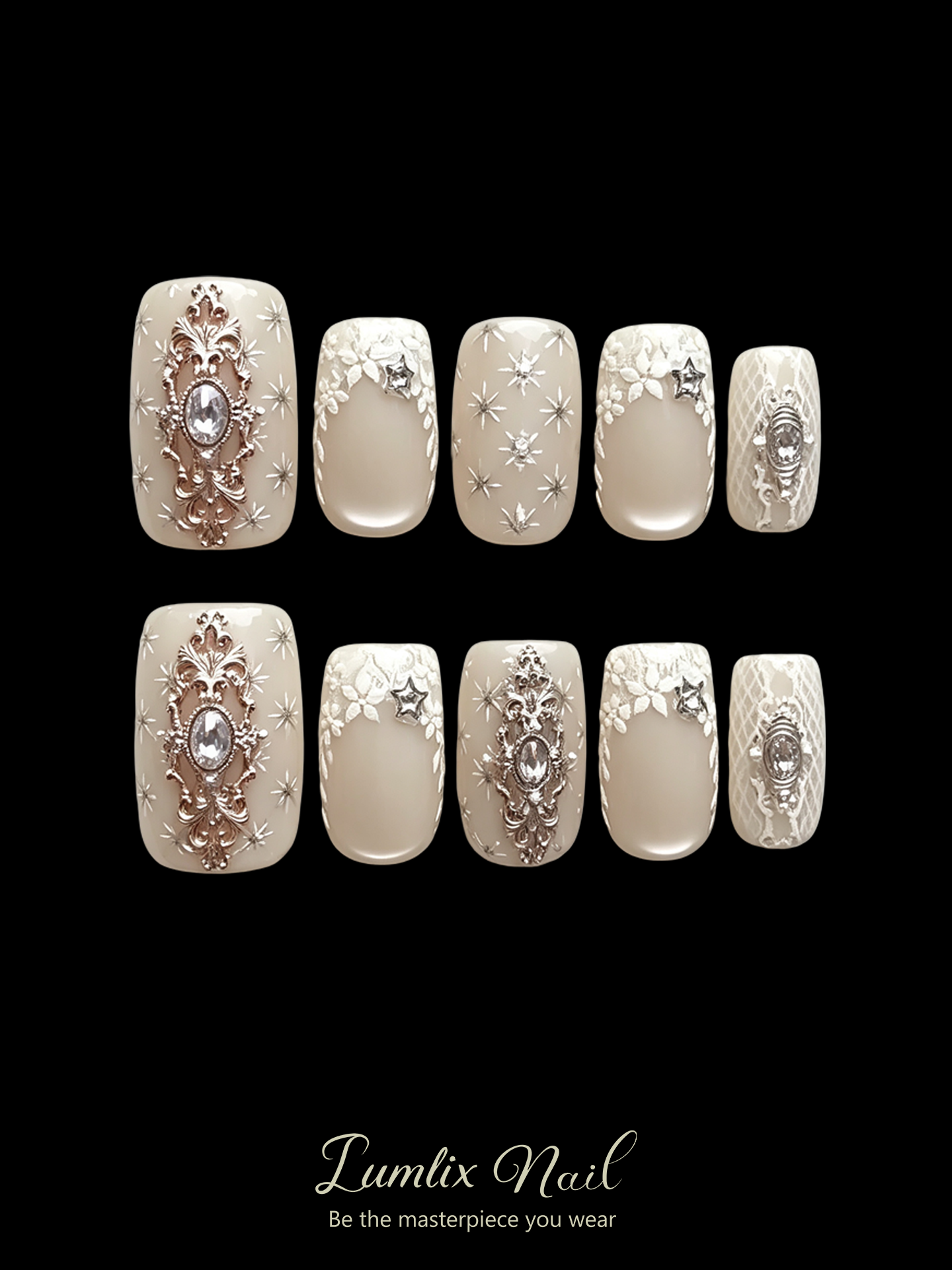 Gilded Lace Reverie | LUMlix Haute Nail