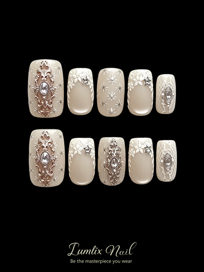 Gilded Lace Reverie | LUMlix Haute Nail